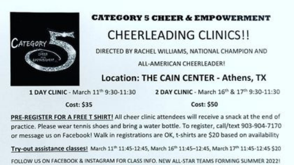 Spring Break Cheerleading Clinic