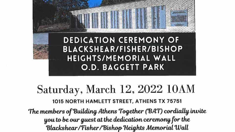 Blackshear/Fisher/Bishop Heights Memorial Wall Dedication Ceremony