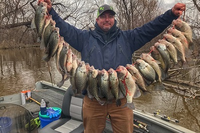March Fishing on Cedar Creek Lake Texas with Chuck Rollins @DallasFishingCharters.com Crappie, White Bass & Hybrid Striper