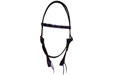Oiled Purple Laced Brow Band Headstall