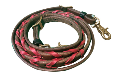 Oiled Red Laced Reins