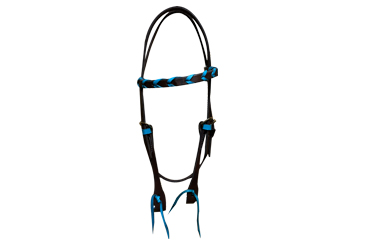 Oiled Turquoise Laced Brow Band Headstall