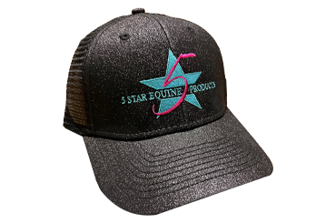 5 Star Pink and Aqua Glitter Logo Cap