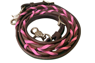 Oiled Hot Pink Laced Reins