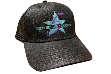 5 Star Purple and Aqua Glitter Logo Cap