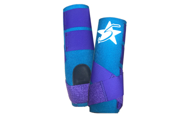 5 Star Patriot Sport Support Boot - Medium - Turquoise with Purple Straps