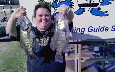 The trip a birthday present from Dad, Rachel had 5 crappie 15 to 18 inches